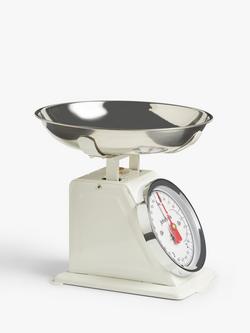 John Lewis Stainless Steel Mechanical Kitchen Scale, 5kg, Ivory - view 2, White Ivory