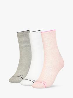 Calvin Klein Rylie Athleisure Crew Socks, Pack of 3, Pink Melange, Pink Melange