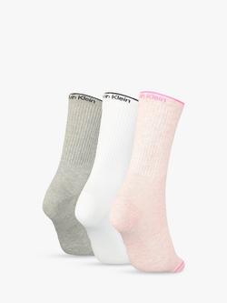 Calvin Klein Rylie Athleisure Crew Socks, Pack of 3, Pink Melange - view 2, Pink Melange