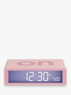 Lexon Flip+ Radio Controlled LCD Digital Alarm Clock, Pink