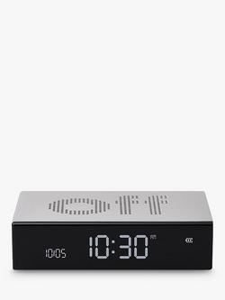 Lexon Flip Premium LCD Digital Alarm Clock, Silver