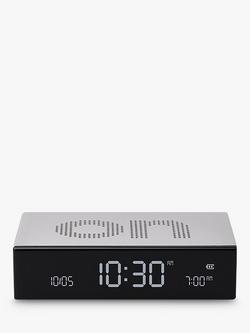 Lexon Flip Premium LCD Digital Alarm Clock - view 2, Silver