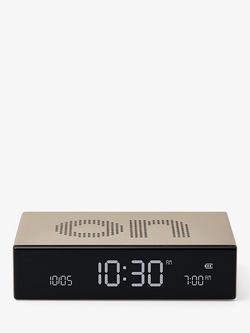 Lexon Flip Premium LCD Digital Alarm Clock - view 2, Gold