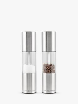 Cole & Mason Oslo Stainless Steel Salt and Pepper Mills Gift Set, Silver