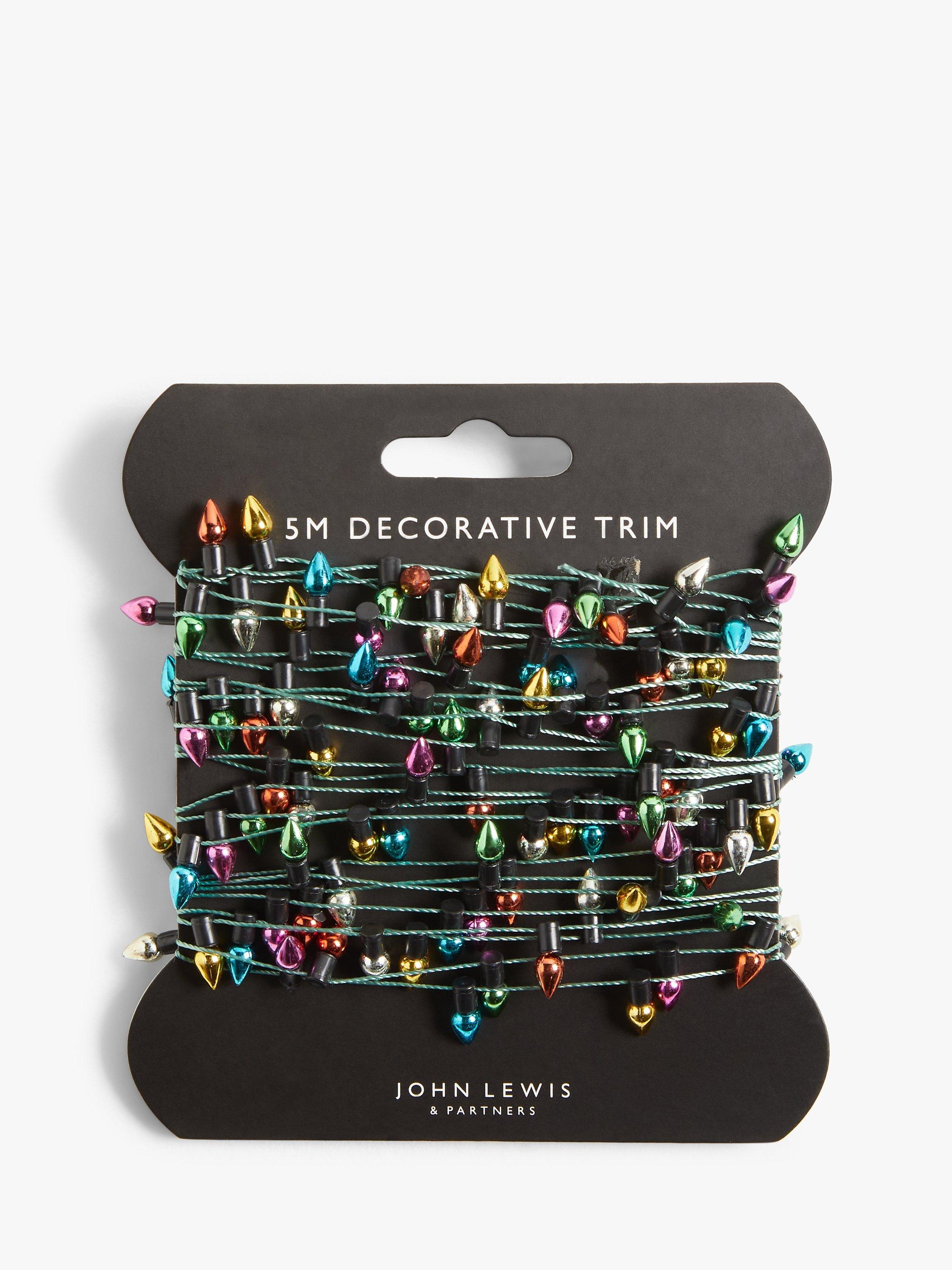 John Lewis Technicolour Supernature Fairy Lights Luxury Parcel Trim, 5m