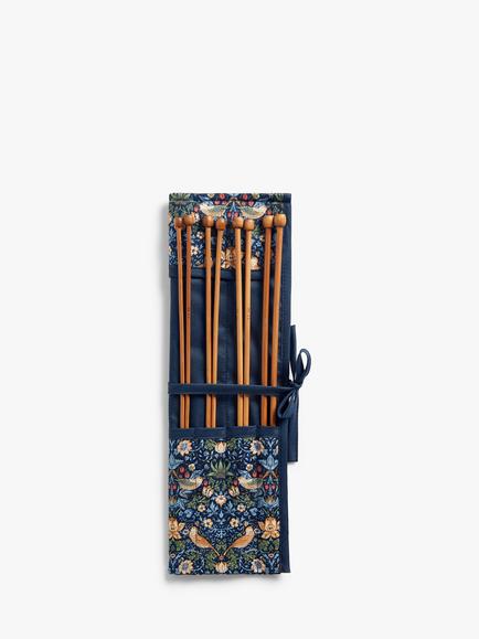 John Lewis William Morris Strawberry Thief Knitting Roll, Navy, Navy