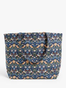 John Lewis William Morris Strawberry Thief Drawstring Craft Bag, Navy - view 2, Navy
