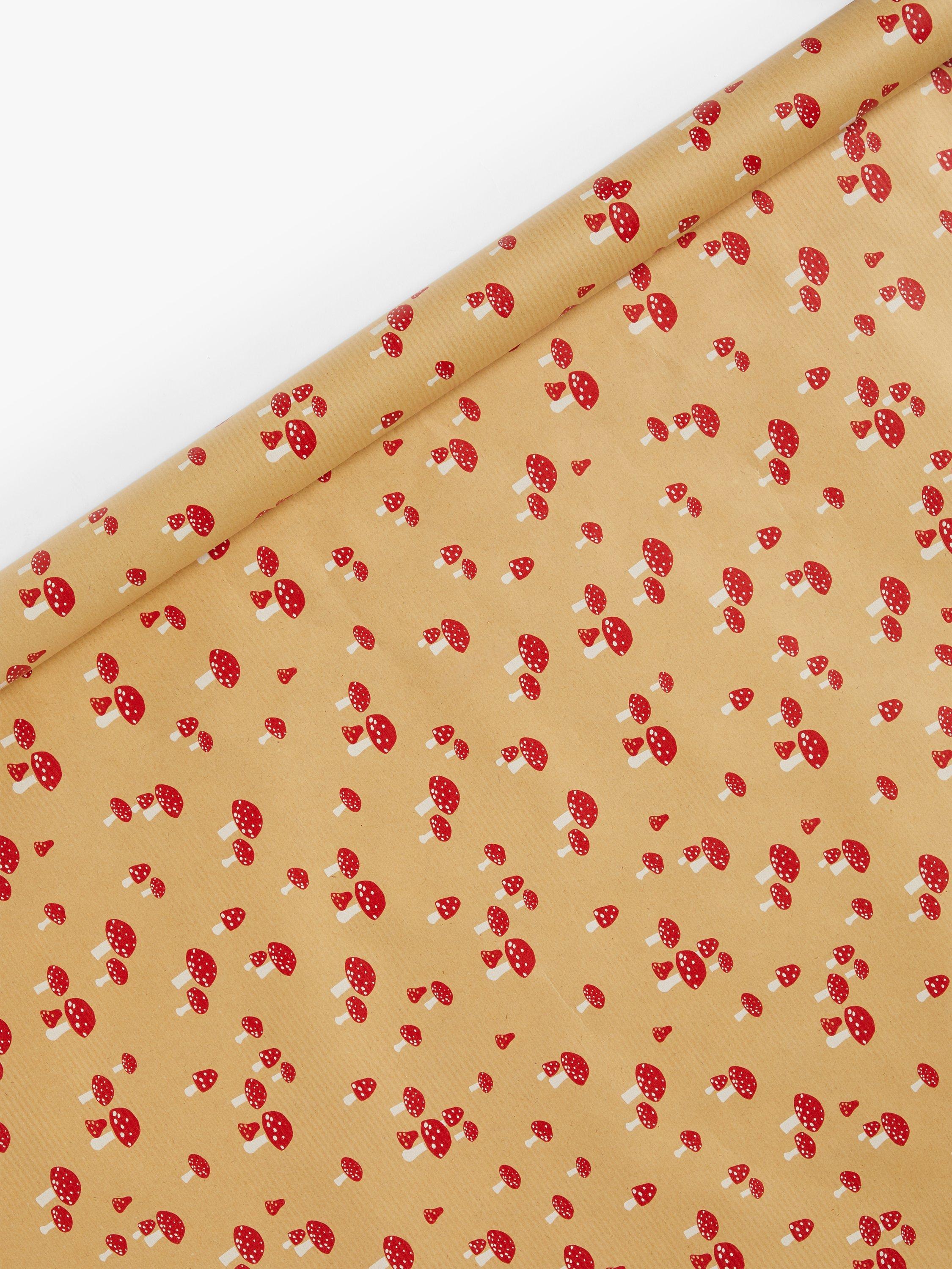 John Lewis Festive Field Trees Mushrooms Gift Wrap, L10m