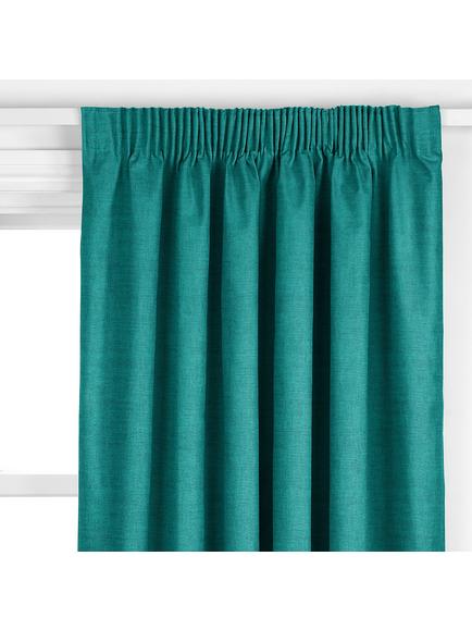 John Lewis Cotton Blend Made to Measure Curtains or Roman Blind, Dark Peacock - view 2, Dark Peacock