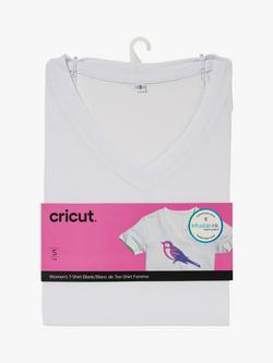 Cricut Women's V-Neck T-Shirt, White, White