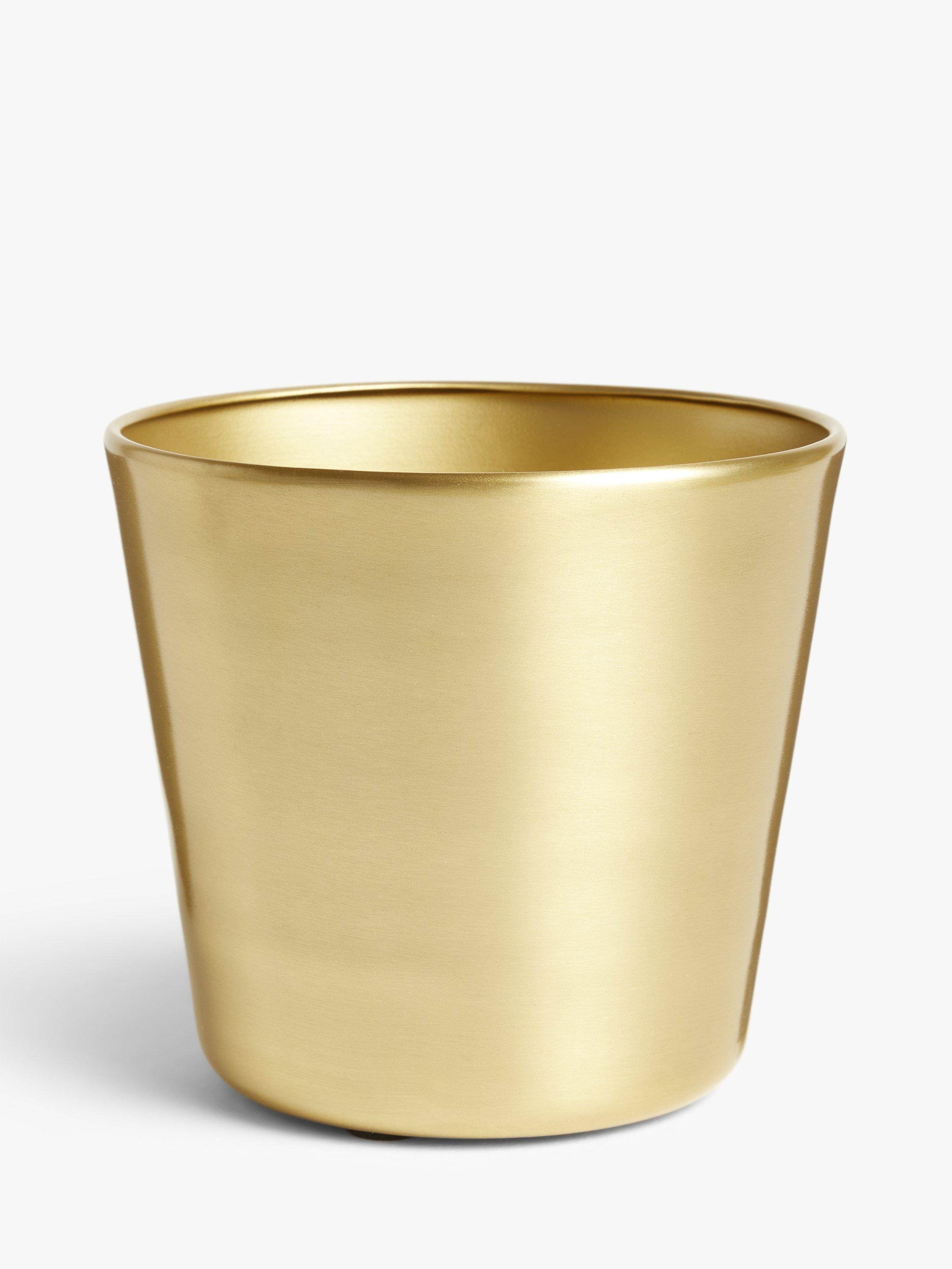 John Lewis ANYDAY Flared Aluminium Indoor Plant Pot, Gold