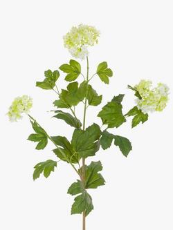 Floralsilk Artificial Viburnum Spray, Cream/Green - view 2, Cream/Green