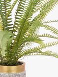 Floralsilk Artificial Large Fern in Gold Top Pot