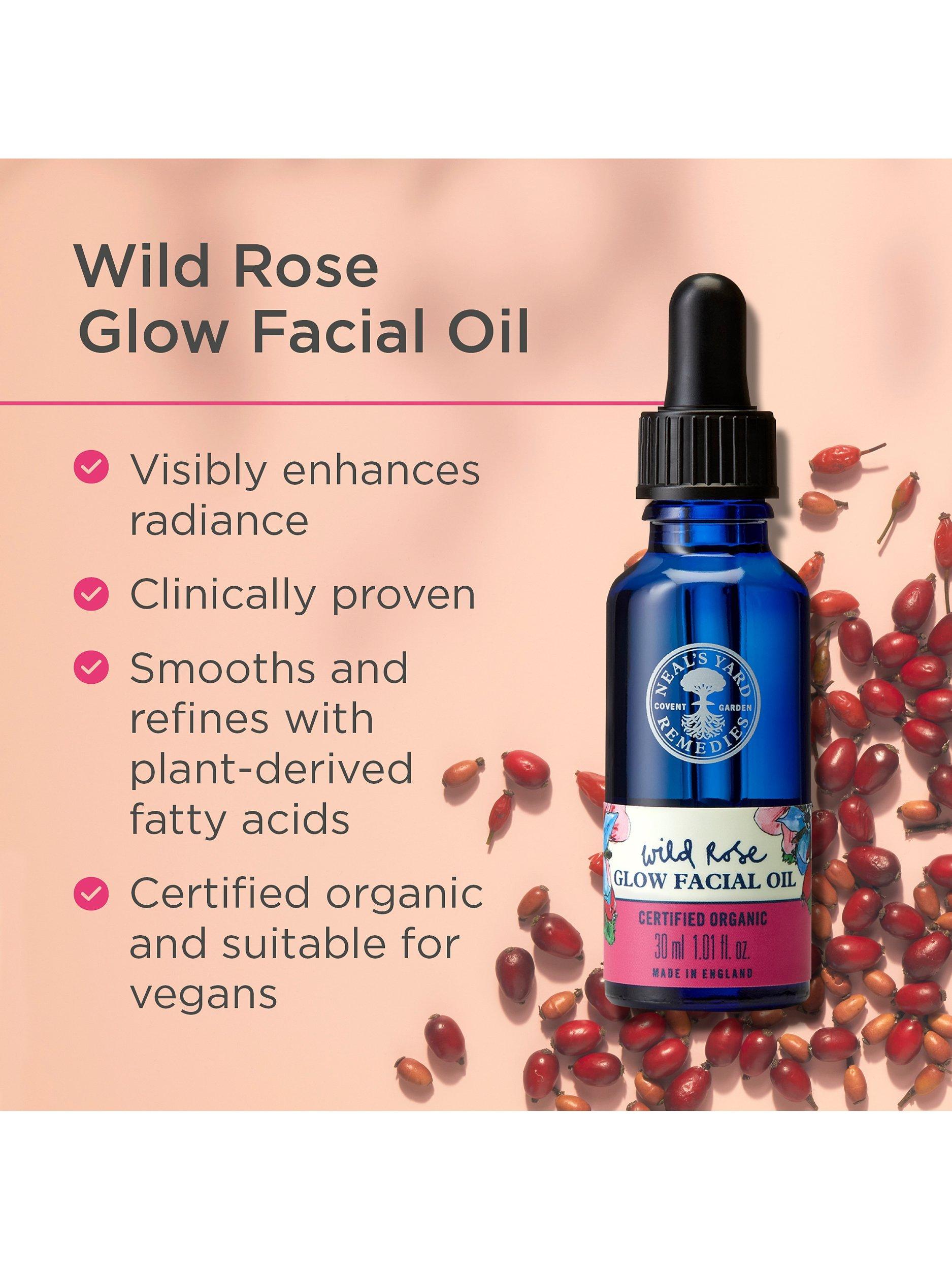 Product image 2 of 4, which shows Neal's Yard Remedies Wild Rose Glow Facial Oil, 30ml