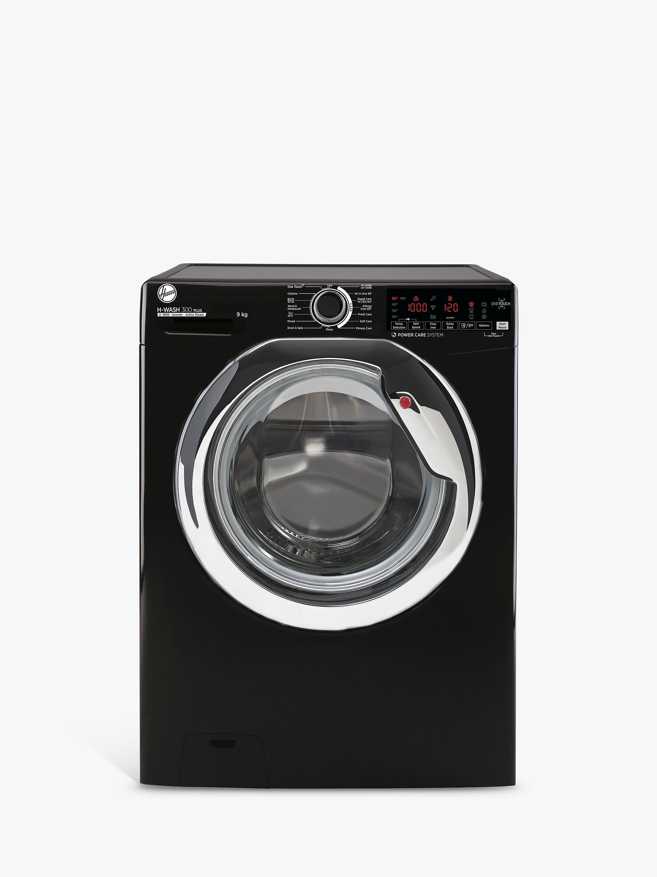 Hoover H-Wash 300 H3WS 69TAMCBE-80 Freestanding Washing Machine, 9kg Load, 1600rpm Spin, Black