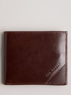 Ted Baker Prug Leather Bifold Wallet, Brown, Brown