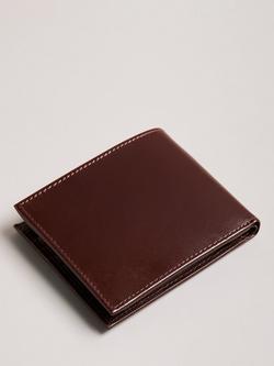 Ted Baker Prug Leather Bifold Wallet, Brown - view 2, Brown