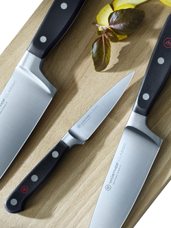 WÜSTHOF Classic Stainless Steel Paring Knife, 9cm - view 2, Silver/Black