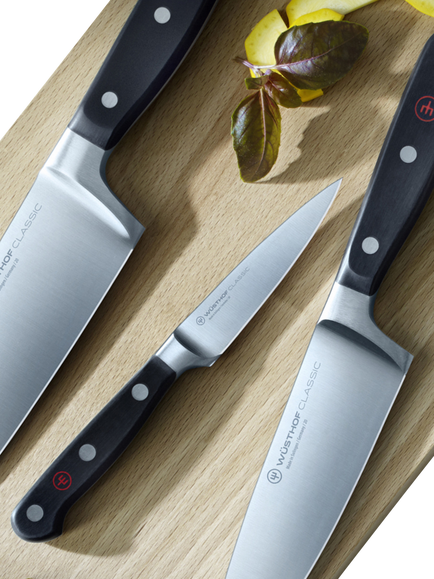 WÜSTHOF Classic Stainless Steel Paring Knife, 9cm - view 2, Silver/Black