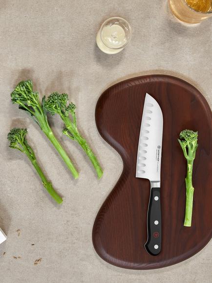 WÜSTHOF Classic Stainless Steel Santoku Knife, 14cm - view 2, Silver/Black