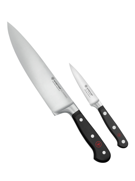 WÜSTHOF Classic Stainless Steel 20cm Chef's Knife & 9cm Paring Knife Starter Set, 2 Piece, Silver/Black