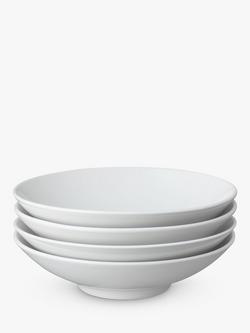 Denby Classic White Porcelain Footed Pasta Bowl, Set of 4, 23cm, White, White