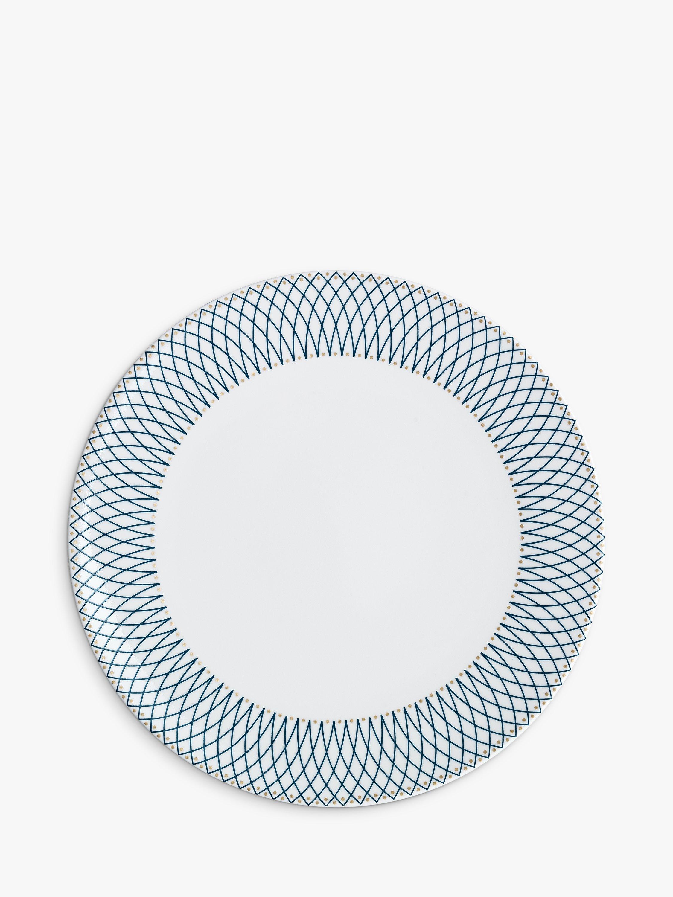 Denby Modern Deco Porcelain Dinner Plate, 27.5cm, Blue/White