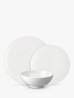 Denby Classic White Porcelain Boxed Dinnerware Set, 12 Piece, White, White