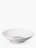 Denby Modern Deco Porcelain Footed Pasta Bowl, 23cm, White/Blue