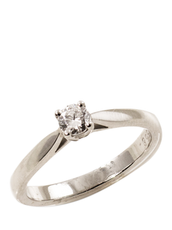 E.W Adams 0.24ct Platinum Brilliant Cut Solitaire Diamond Ring, N, Silver