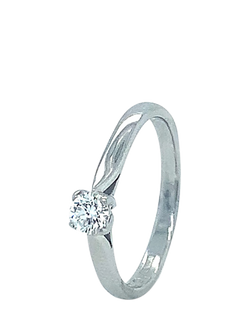 E.W Adams 0.24ct Platinum Brilliant Cut Solitaire Diamond Ring, N - view 2, Silver