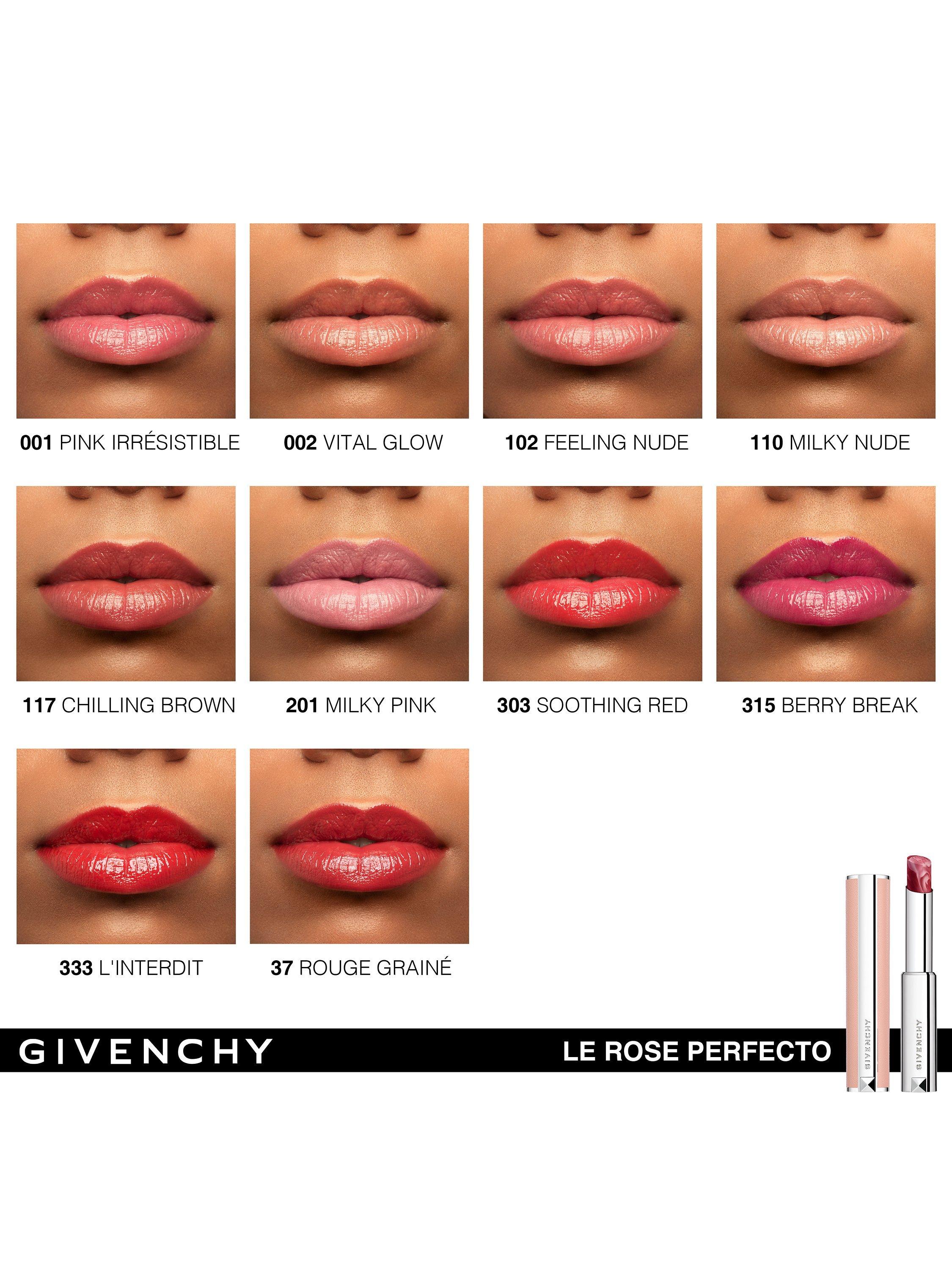 Product image 6 of 7, which shows Givenchy Rose Perfecto Beautifying Lip Balm, N303 Soothing Red