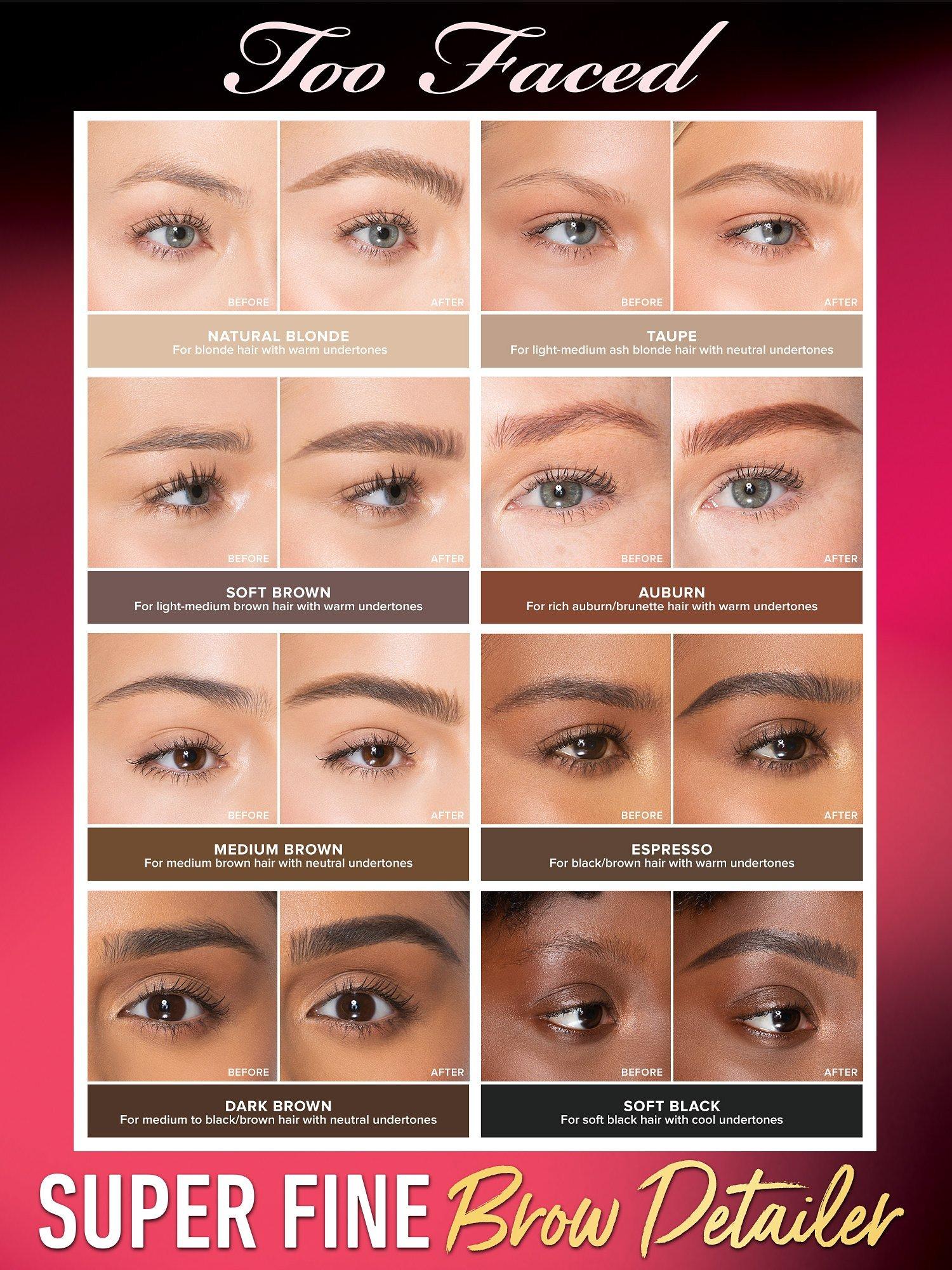 Product image 4 of 6, which shows Too Faced Superfine Brow Detailer, Medium Brown