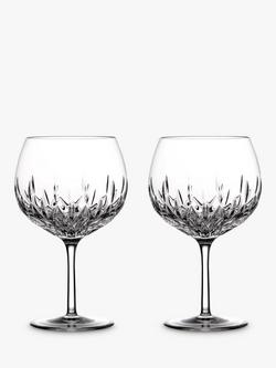 Waterford Crystal Gin Journeys Lismore Cut Glass Balloon Glasses, Set of 2, 550ml, Clear, Clear
