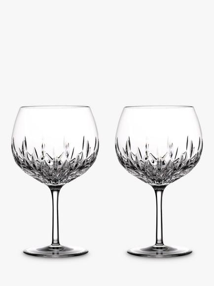 Waterford Crystal Gin Journeys Lismore Cut Glass Balloon Glasses, Set of 2, 550ml, Clear, Clear