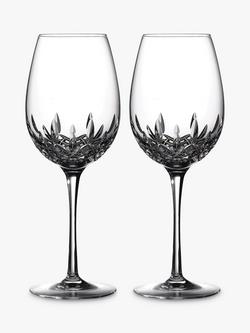 Waterford Crystal Lismore Essence Cut Glass Balloon Wine Goblets, Set of 2, 660ml, Clear, Clear