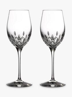 Waterford Crystal Lismore Essence Cut Glass White Wine Glasses, Set of 2, 350ml, Clear, Clear