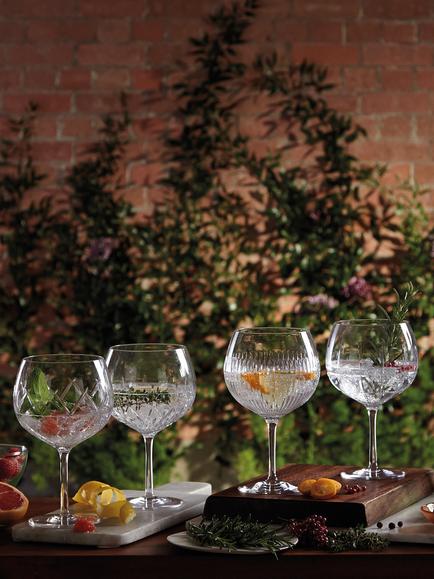 Waterford Crystal Gin Journeys Aras Cut Glass Balloon Glasses, Set of 2, 550ml, Clear - view 2, Clear