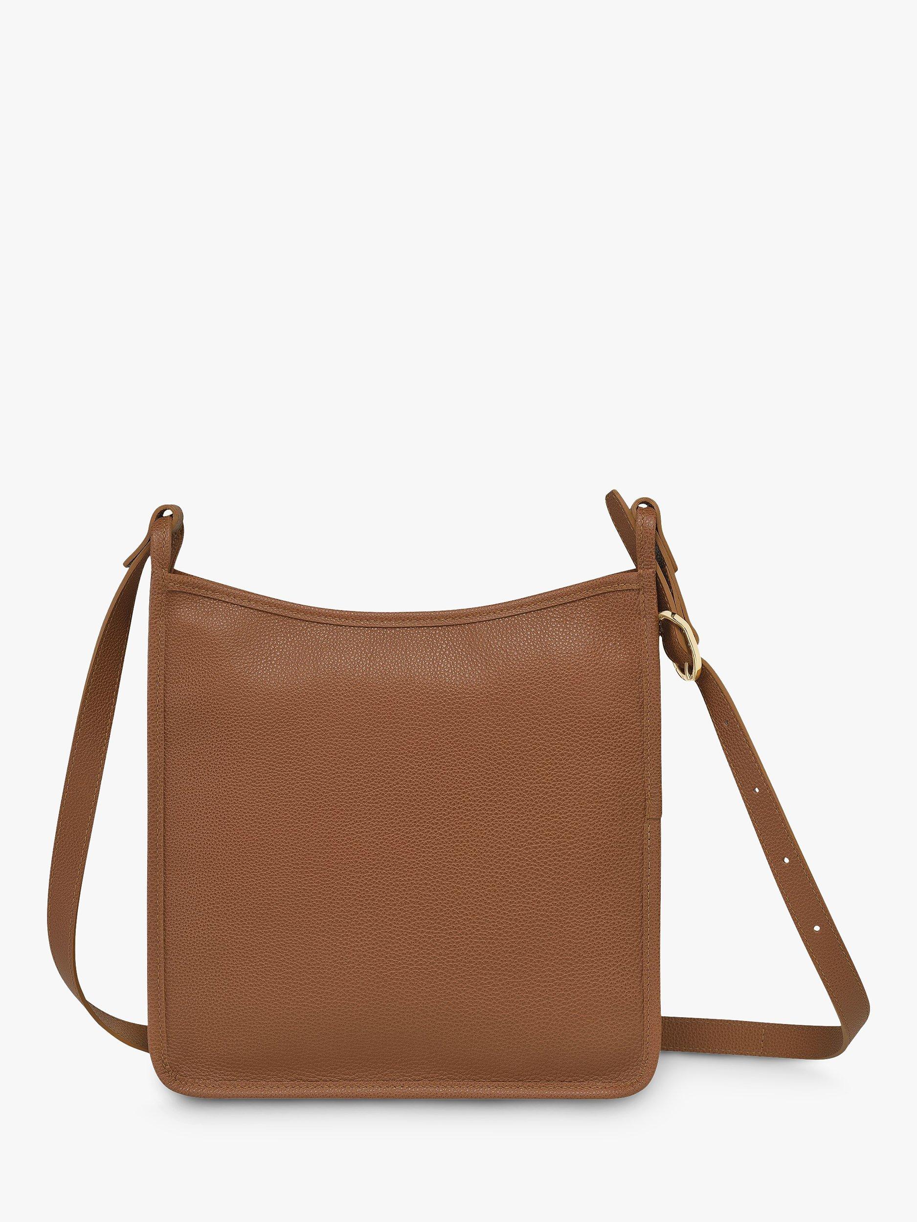 Product image 3 of 3, which shows Longchamp Le Foulonné Leather Crossbody Bag, Chestnut