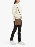 Longchamp Le Foulonné Small Leather Crossbody Bag, Chestnut
