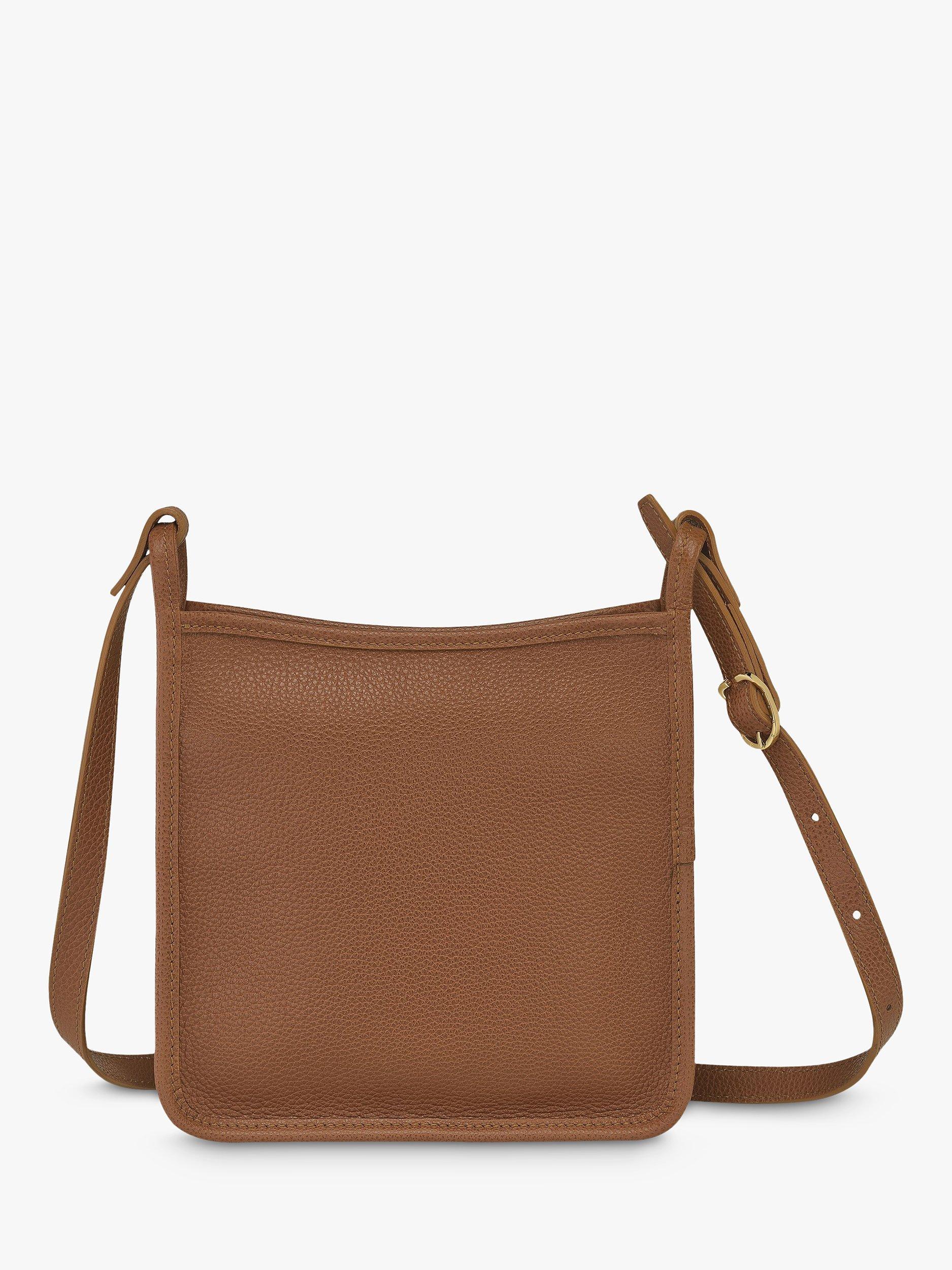 Product image 3 of 3, which shows Longchamp Le Foulonné Small Leather Cross Body Bag, Chestnut
