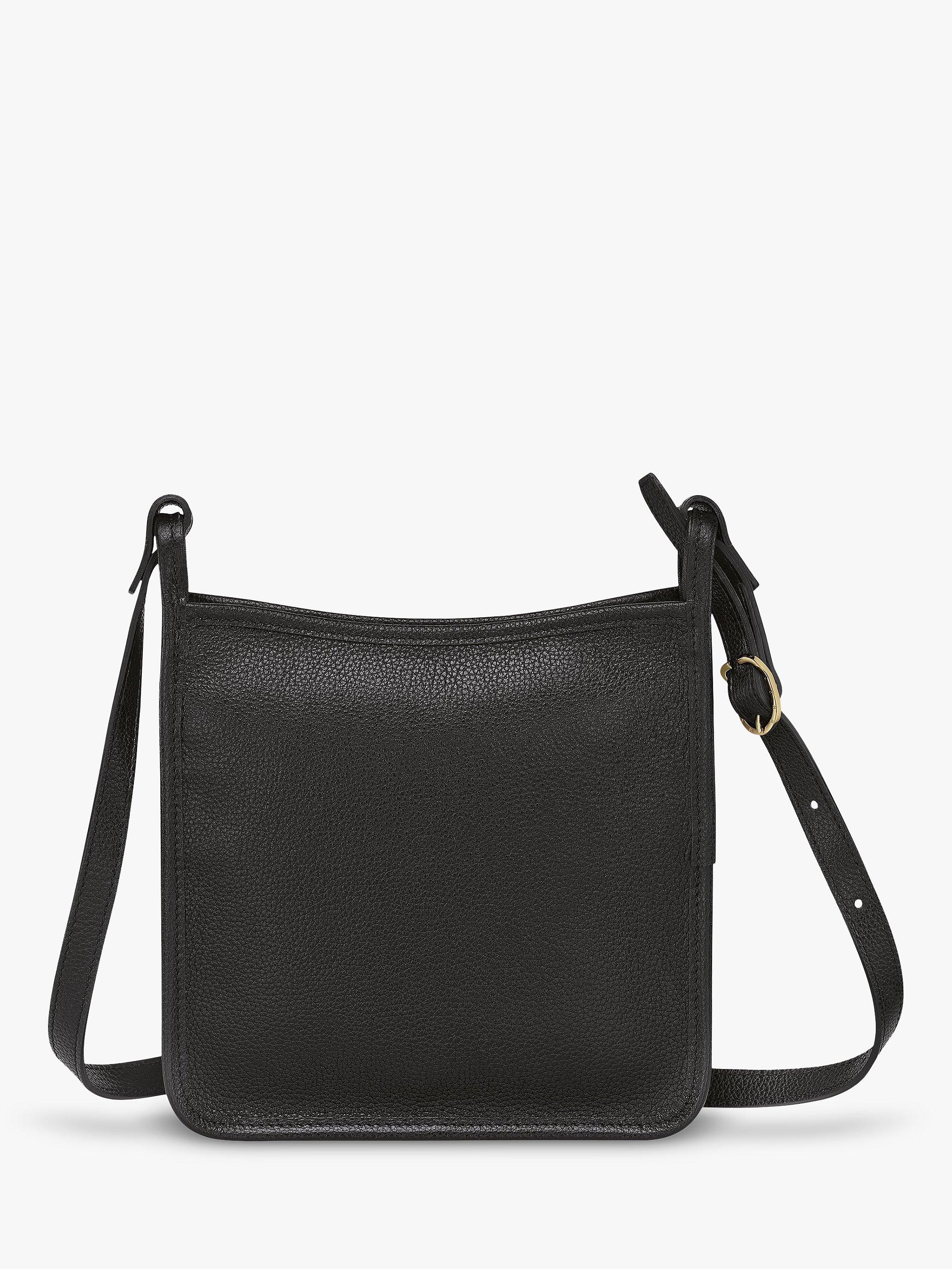 Product image 4 of 4, which shows Longchamp Le Foulonné Small Leather Cross Body Bag, Black