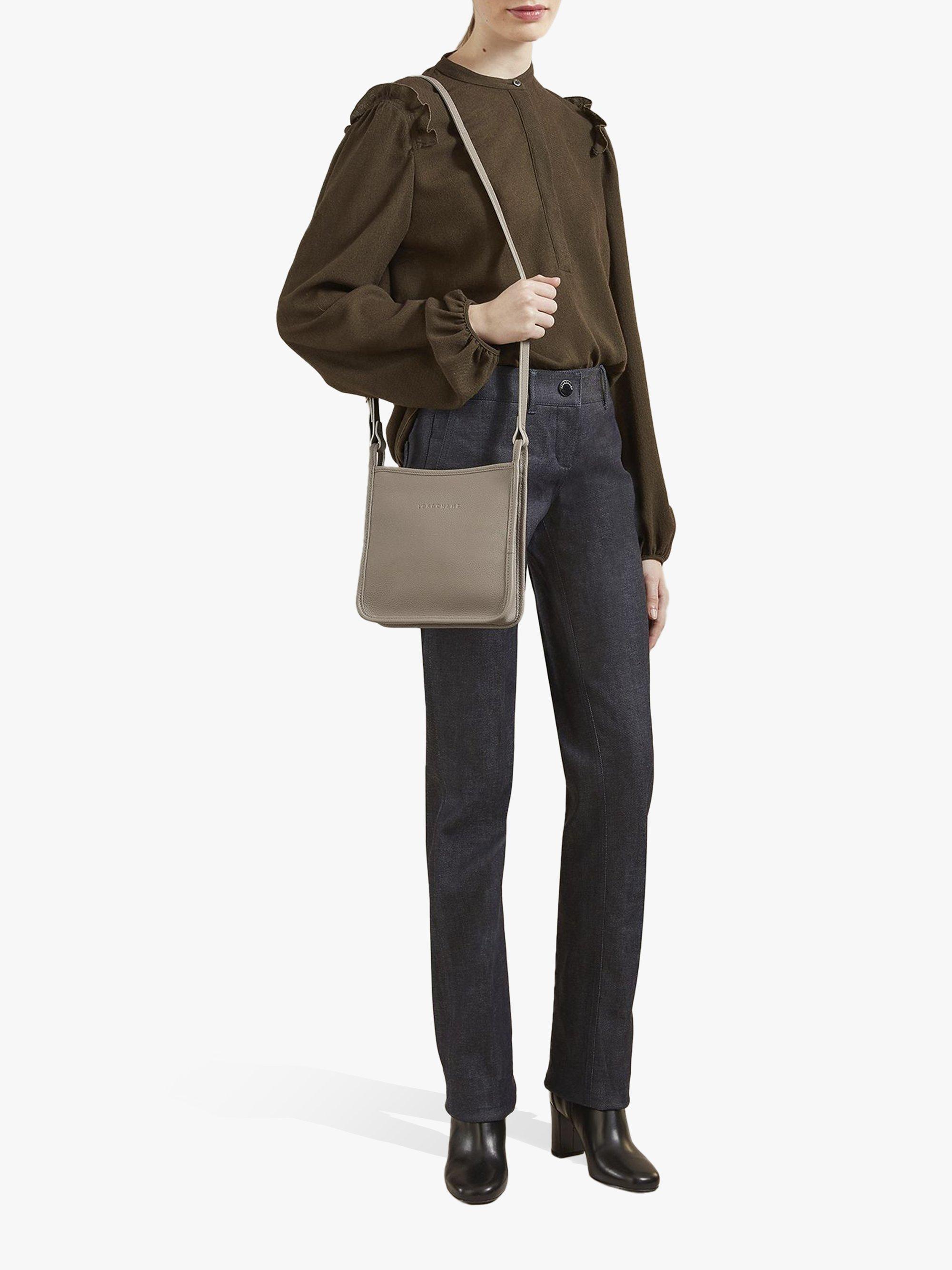 Product image 2 of 4, which shows Longchamp Le Foulonné Small Leather Cross Body Bag, Turtledove