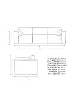 John Lewis + Swoon Rubik Large 3 Seater Sofa - view 2, Lake Blue Velvet