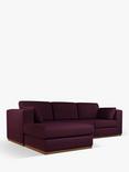 John Lewis + Swoon Rubik Grand 4 Seater LHF Chaise End Sofa, Damson Purple Velvet