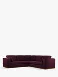 John Lewis + Swoon Rubik 5+ Seater Corner Sofa, Damson Purple Velvet
