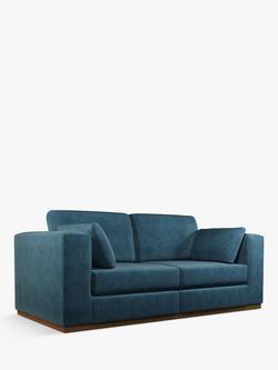 John Lewis + Swoon Rubik Medium 2 Seater Sofa, Lake Blue Velvet