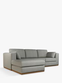 John Lewis + Swoon Rubik Grand 4 Seater LHF Chaise End Sofa, Grey Cotton