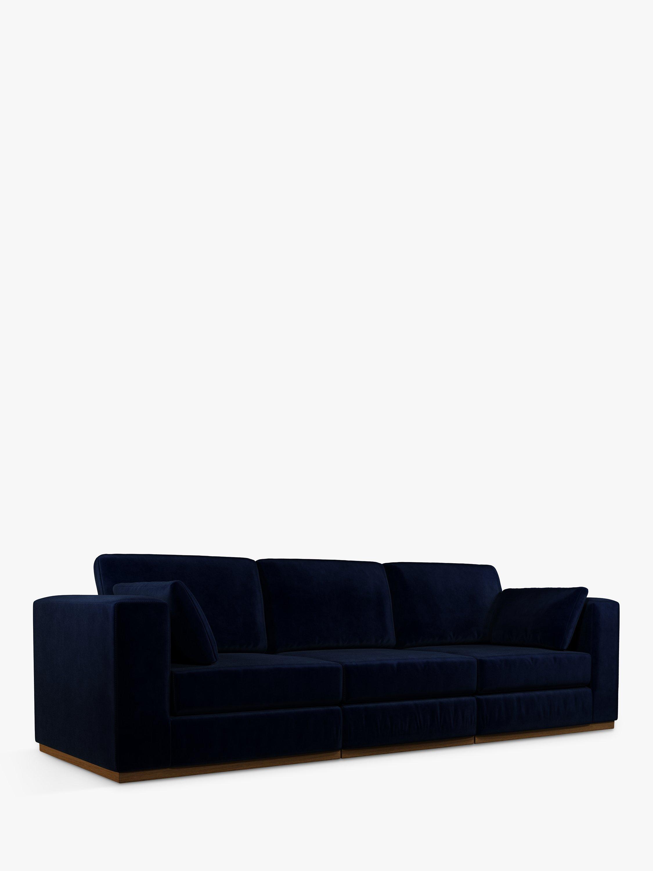 Rubik Range, John Lewis + Swoon Rubik Large 3 Seater Sofa, Caspian Blue Velvet