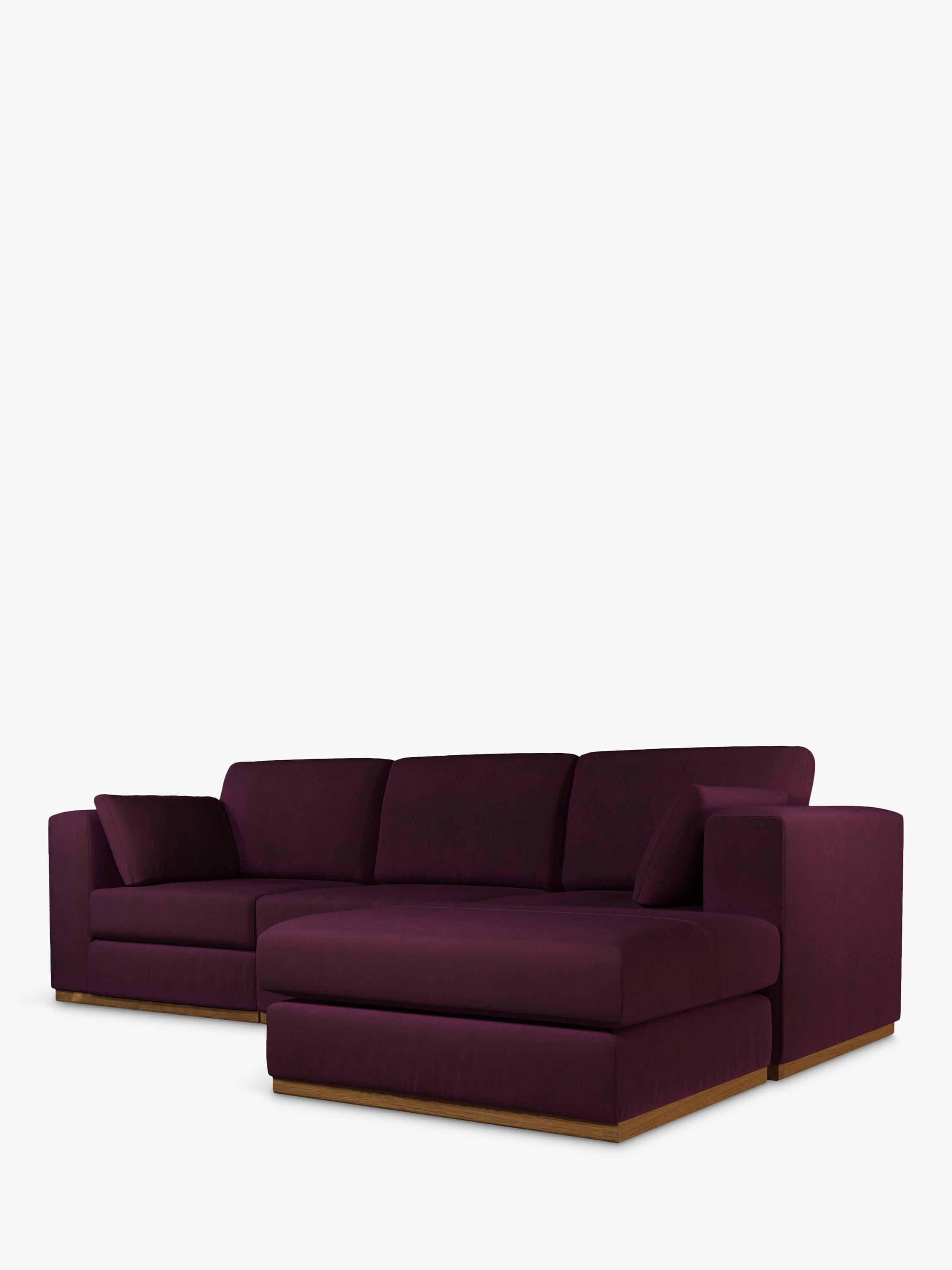 Rubik Range, John Lewis + Swoon Rubik Grand 4 Seater RHF Chaise End Sofa, Damson Purple Velvet